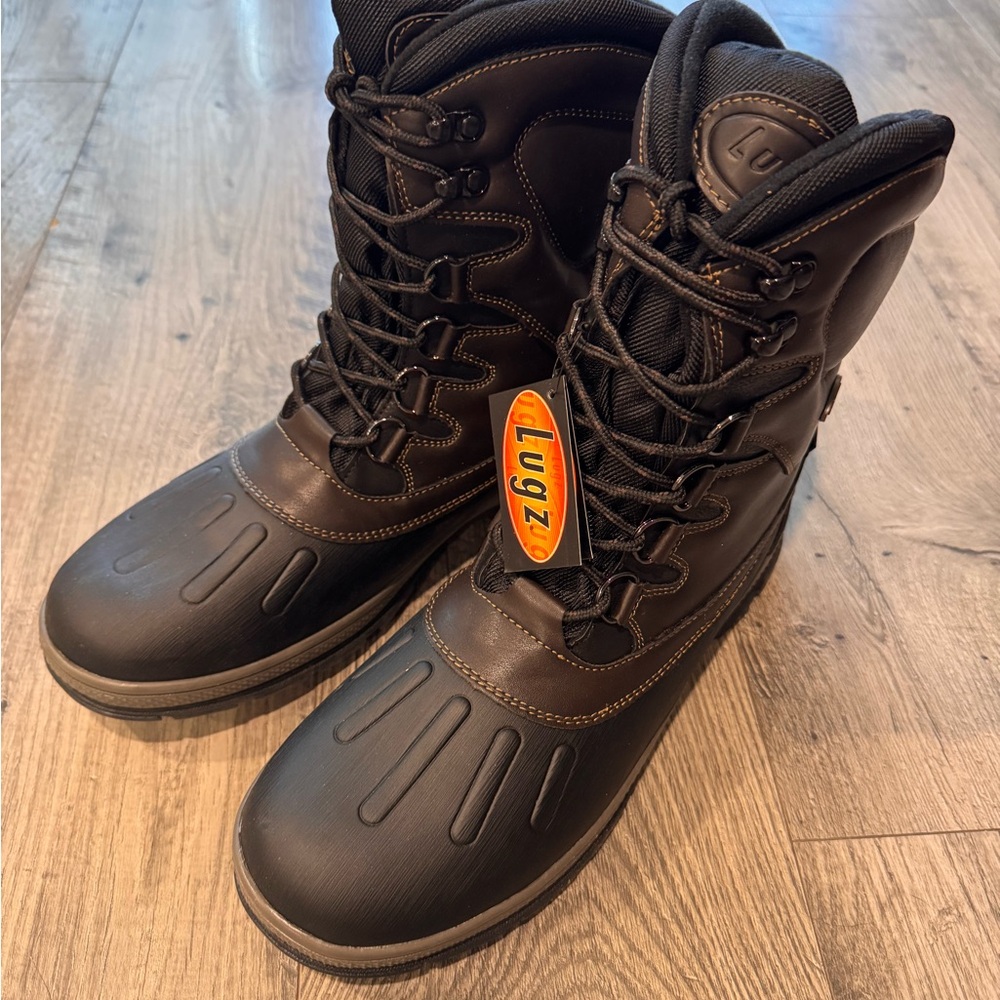 Lugz Men's Dual-Tone Black and Brown Boots